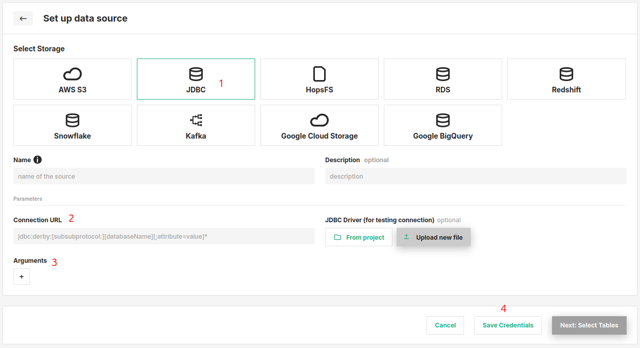 JDBC Connector Creation